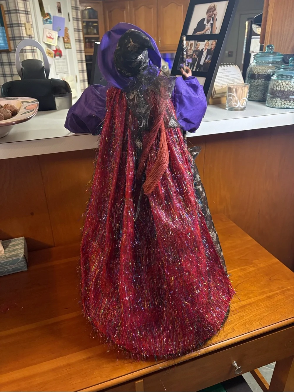 Free standing , 28 inch witch, resin face and hands